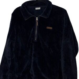 Columbia Womens XL Navy Blue Sherpa Fleece Quarter Zip Pullover XL0980